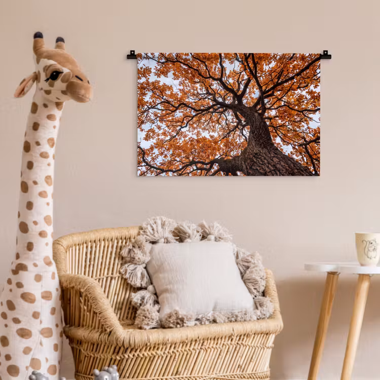 Boom - Bladerdak - Herfst - Oranje - Sfeervol Wandkleed katoen klein -wsfeer5_kind