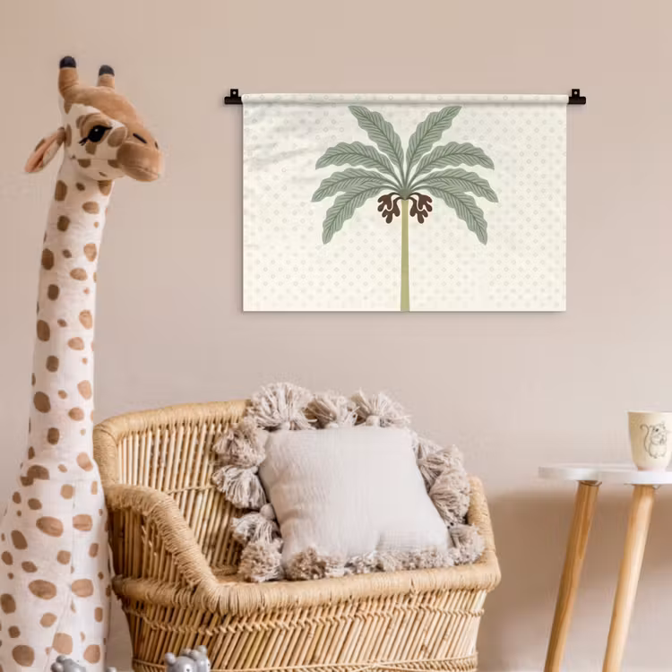 Boom - Bladeren - Groen - Decoratief - Beige Wandkleed katoen klein -wsfeer5_kind