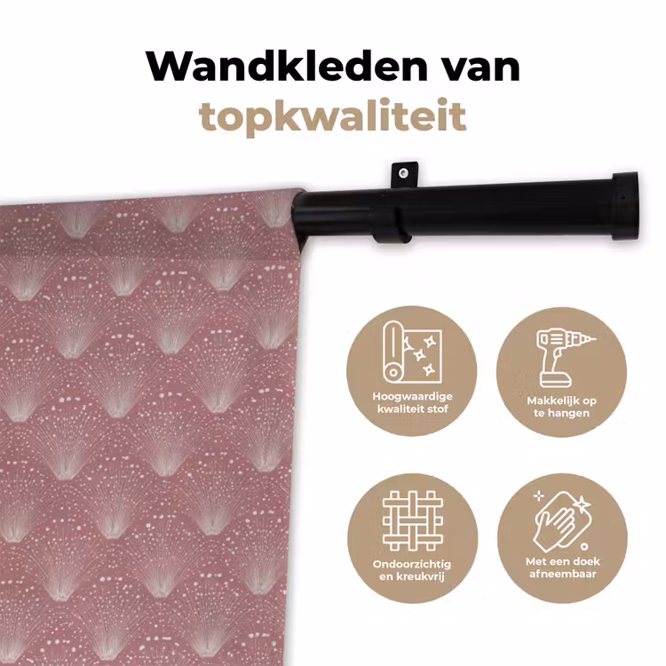Trendy - Patroon - Roze Wandkleed katoen klein 269 -sfeer2