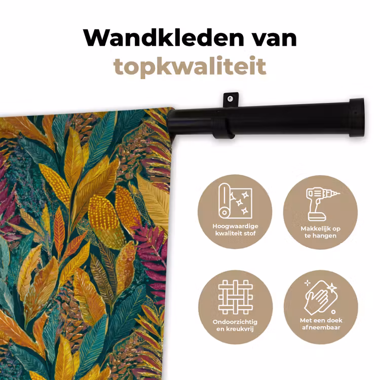 Tropische - Botanisch - Patroon - Kleurrijk - Exotisch Wandkleed katoen klein 269 -sfeer2