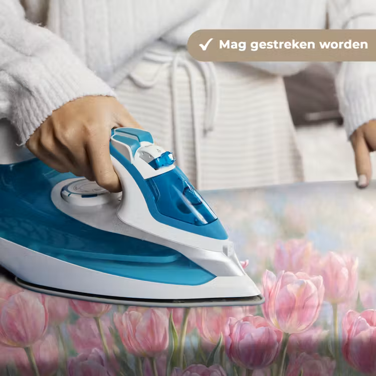 Tulpen - Veld - Lente - Roze Wandkleed katoen klein -sfeer9