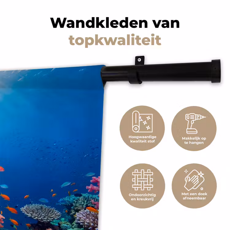 Onderwater - Koraalrif - Vissen - Oceaan - Natuur Wandkleed katoen klein -sfeer2