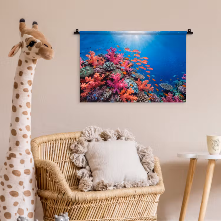 Onderwater - Koraalrif - Vissen - Oceaan - Natuur Wandkleed katoen klein -wsfeer5_kind