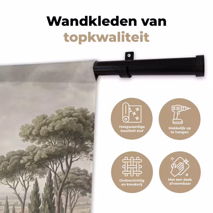 Vallei - Bos - Natuur - Groen Wandkleed katoen klein -sfeer2