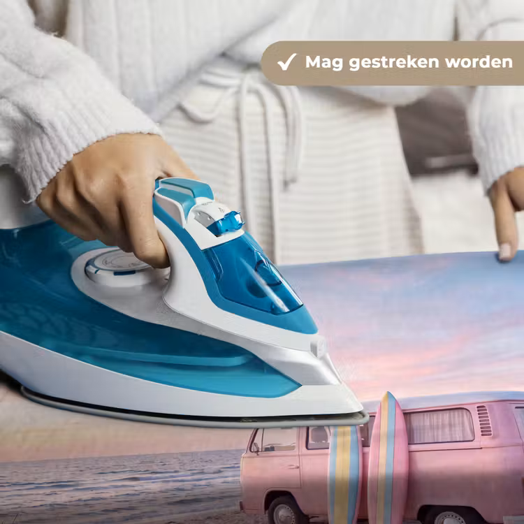 Busje - Strand - Surfplank - Zomer - Roze Wandkleed katoen klein -sfeer9