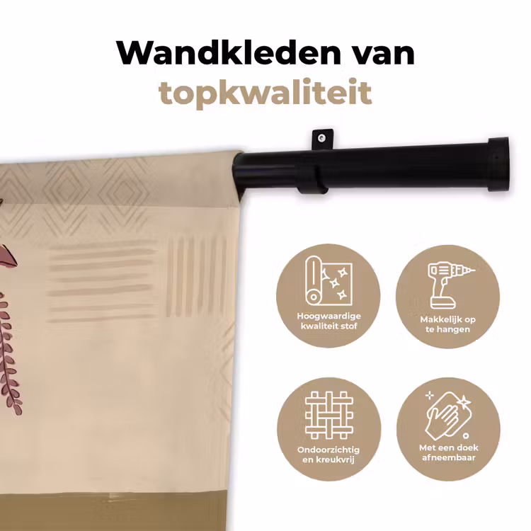 Vaas - Geruit - Planten - Modern - Paars Wandkleed katoen klein -sfeer2