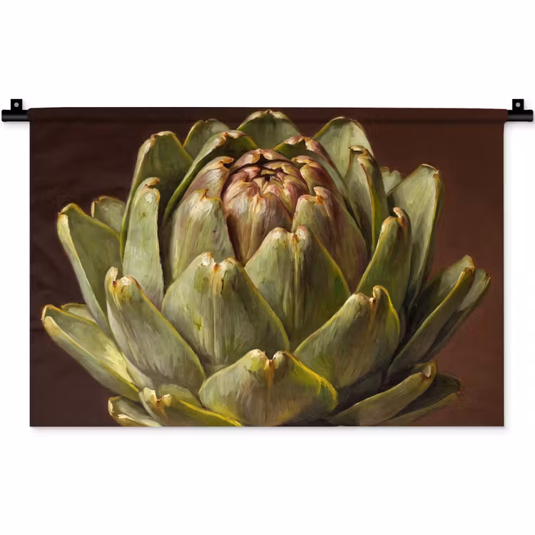 Wall Hanging - Vegetable - Artichoke - Green - Groente - Artisjok - Groen Wandkleed katoen klein