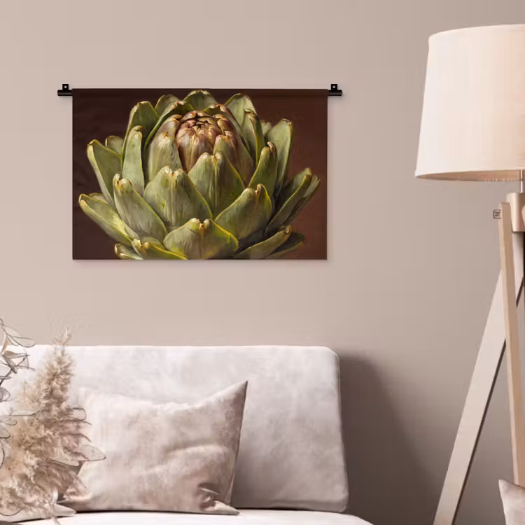 Wall Hanging - Vegetable - Artichoke - Green - Groente - Artisjok - Groen Wandkleed katoen klein