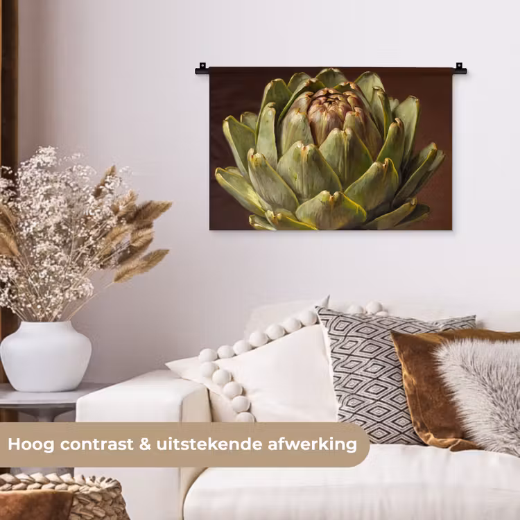 Wall Hanging - Vegetable - Artichoke - Green - Groente - Artisjok - Groen Wandkleed katoen klein