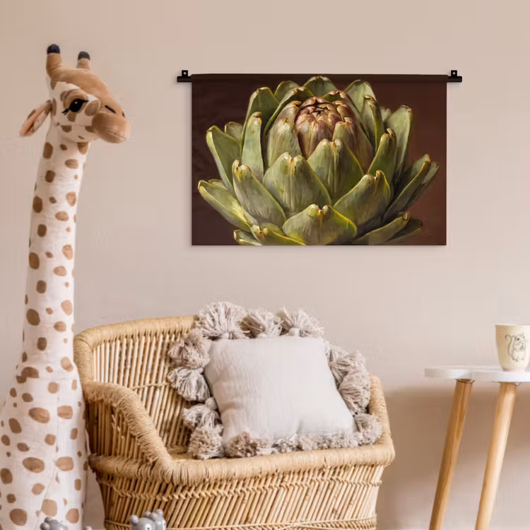 Wall Hanging - Vegetable - Artichoke - Green - Groente - Artisjok - Groen Wandkleed katoen klein