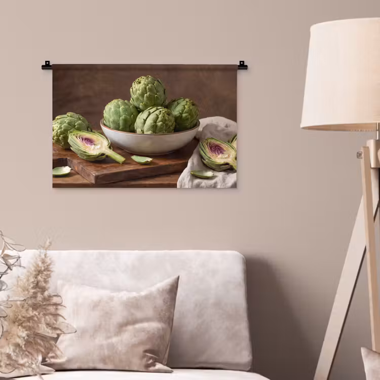 Wall Hanging - Vegetables - Artichoke - Kitchen - Groenten - Artisjok - Keuken Wandkleed katoen klein
