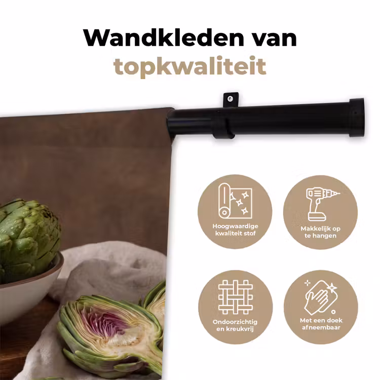 Wall Hanging - Vegetables - Artichoke - Kitchen - Groenten - Artisjok - Keuken Wandkleed katoen klein