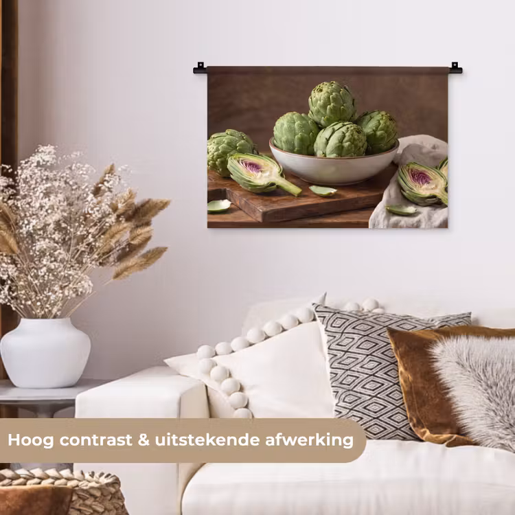 Wall Hanging - Vegetables - Artichoke - Kitchen - Groenten - Artisjok - Keuken Wandkleed katoen klein