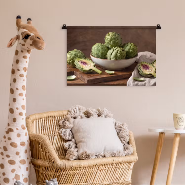 Wall Hanging - Vegetables - Artichoke - Kitchen - Groenten - Artisjok - Keuken Wandkleed katoen klein