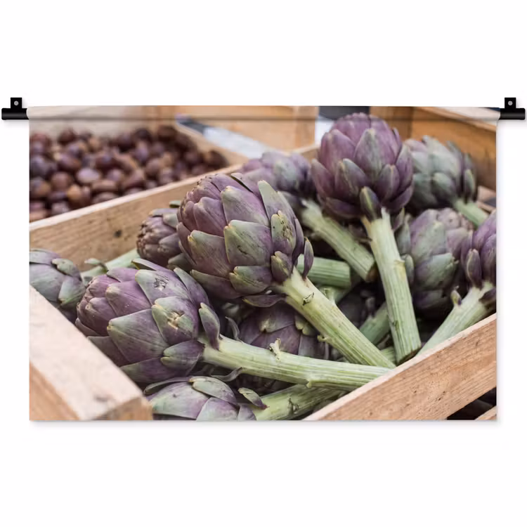 Wall Hanging - Vegetables - Market - Fresh - Groenten - Markt - Vers Wandkleed katoen klein