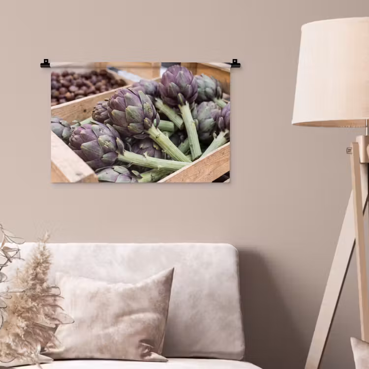 Wall Hanging - Vegetables - Market - Fresh - Groenten - Markt - Vers Wandkleed katoen klein