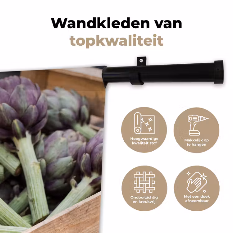 Wall Hanging - Vegetables - Market - Fresh - Groenten - Markt - Vers Wandkleed katoen klein