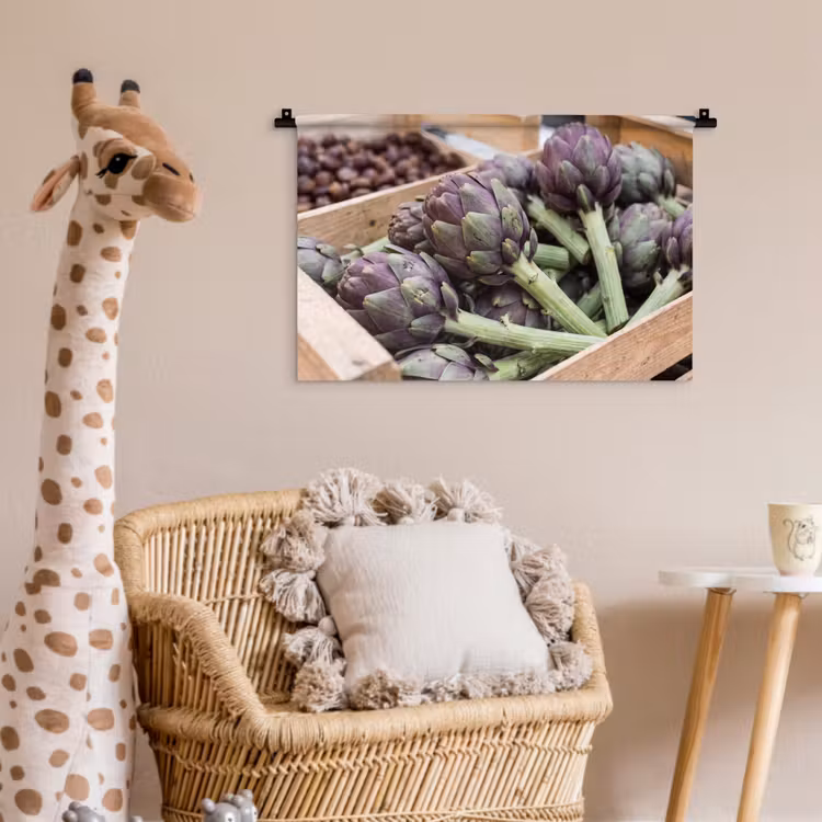 Wall Hanging - Vegetables - Market - Fresh - Groenten - Markt - Vers Wandkleed katoen klein