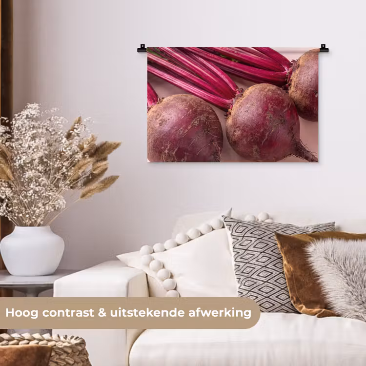 Wall Hanging - Vegetables - Red - Fresh - Groente - Rood - Vers Wandkleed katoen klein