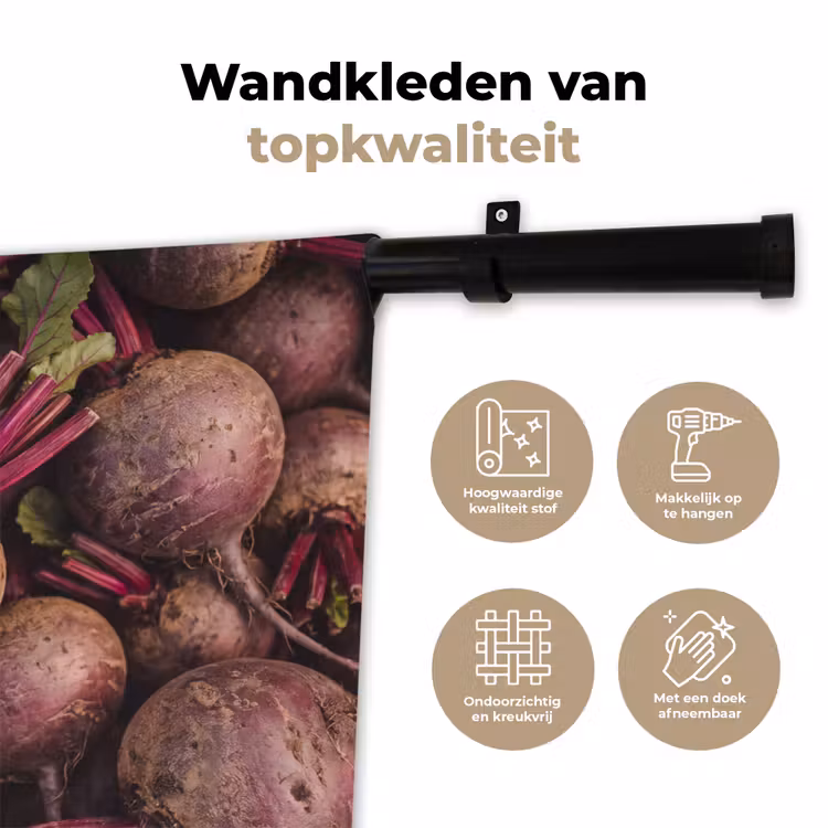 Wall Hanging - Vegetables - Red - Natural - Groente - Rood - Natuur Wandkleed katoen klein