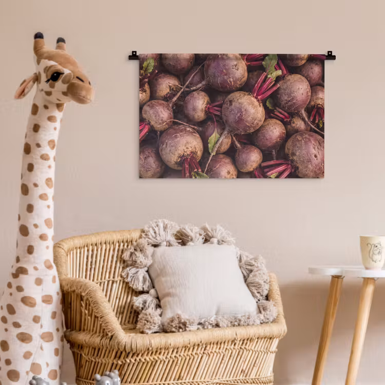 Wall Hanging - Vegetables - Red - Natural - Groente - Rood - Natuur Wandkleed katoen klein