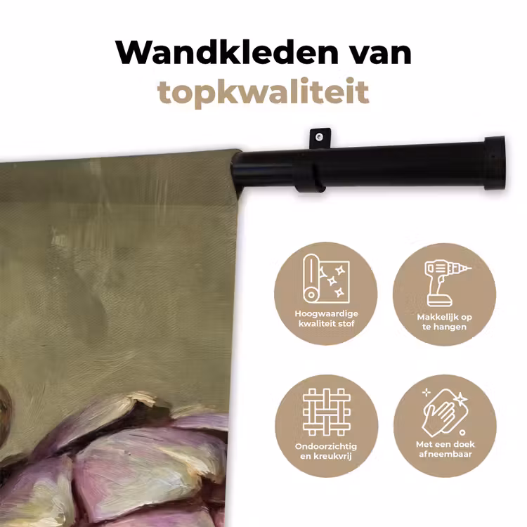 Wall Hanging - Vegetables - Still Life - Painting - Groente - Stilleven - Schilderij Wandkleed katoen klein