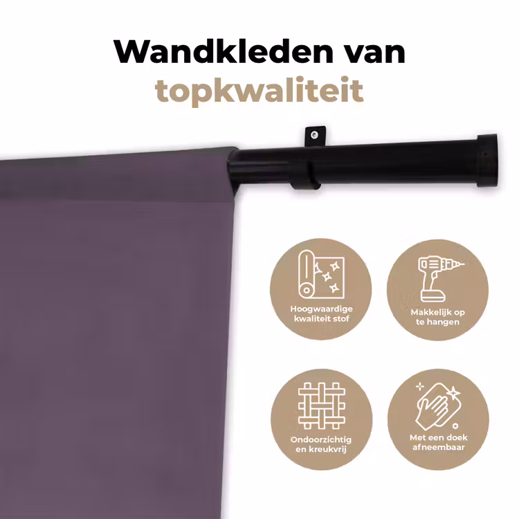 Velvet - Aubergine - Paars Wandkleed katoen klein 269 -sfeer2