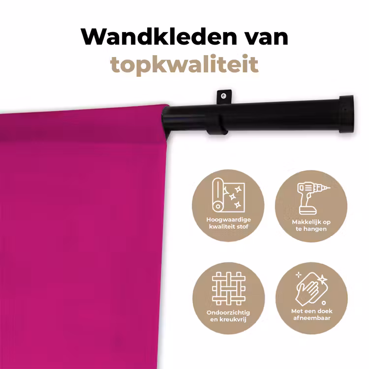Velvet - Magenta - Roze Wandkleed katoen klein 269 -sfeer2