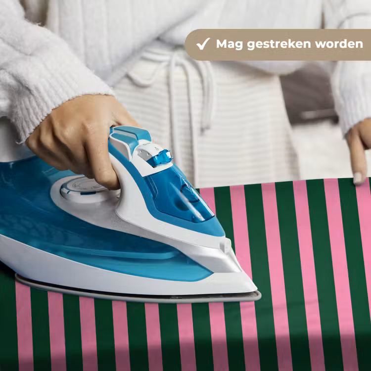 Verticale strepen - Groen - Roze Wandkleed katoen klein 269 -sfeer9
