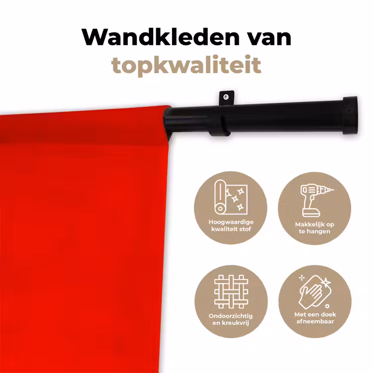 Vibrant - Vermilion - Rood Wandkleed katoen klein 269 -sfeer2
