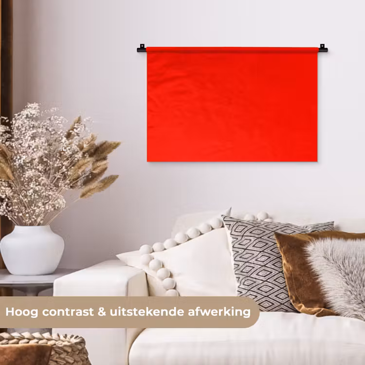 Vibrant - Vermilion - Rood Wandkleed katoen klein 269 -sfeer1