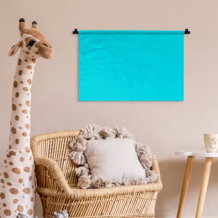 Vivid - Aquamarine - Turkoois Wandkleed katoen klein 269 -wsfeer5_kind