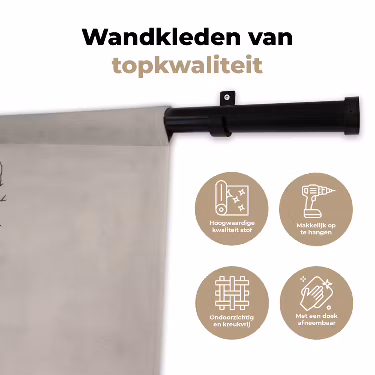 Gezicht - Boeket - Kleurrijk Wandkleed katoen klein -sfeer2