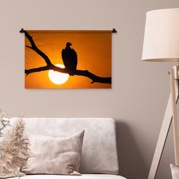 Gier - Tak - Zon - Oranje Wandkleed katoen klein -sfeer4