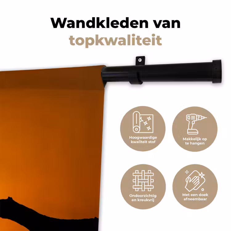 Gier - Tak - Zon - Oranje Wandkleed katoen klein -sfeer2