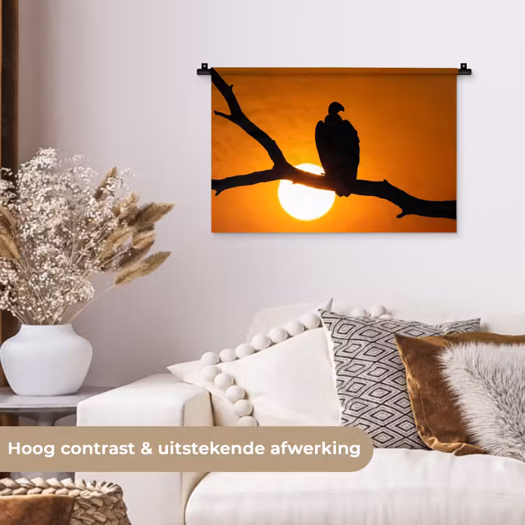 Gier - Tak - Zon - Oranje Wandkleed katoen klein -sfeer1