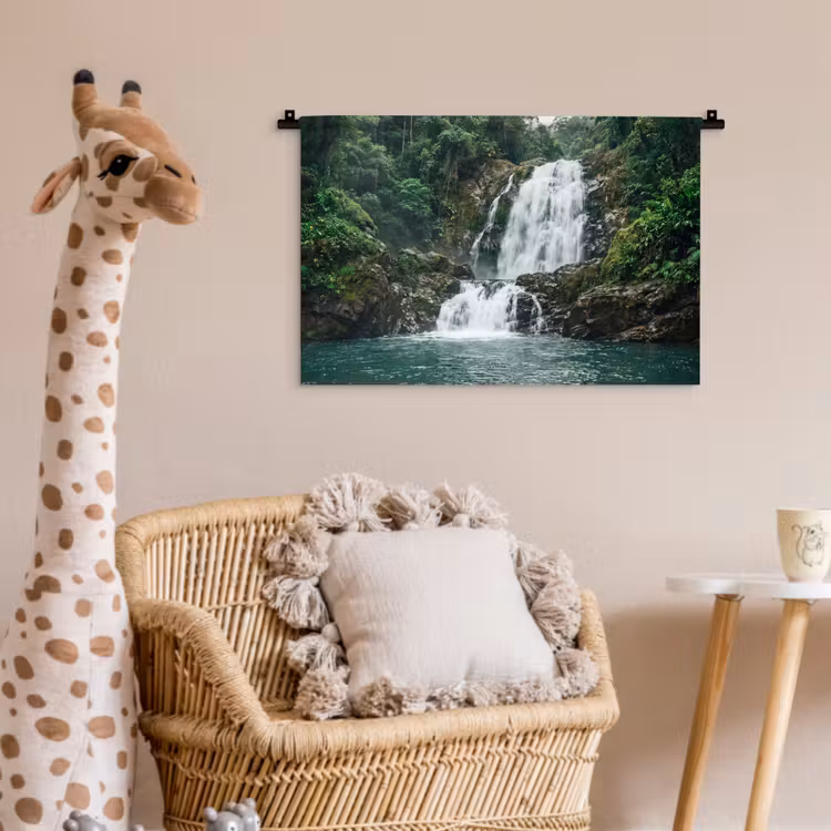 Waterval - Bos - Natuur - Groen Wandkleed katoen klein -wsfeer5_kind