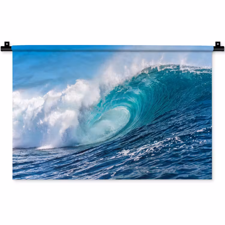 Golf - Oceaan - Water - Dynamisch - Blauw Wandkleed katoen klein -zz3d