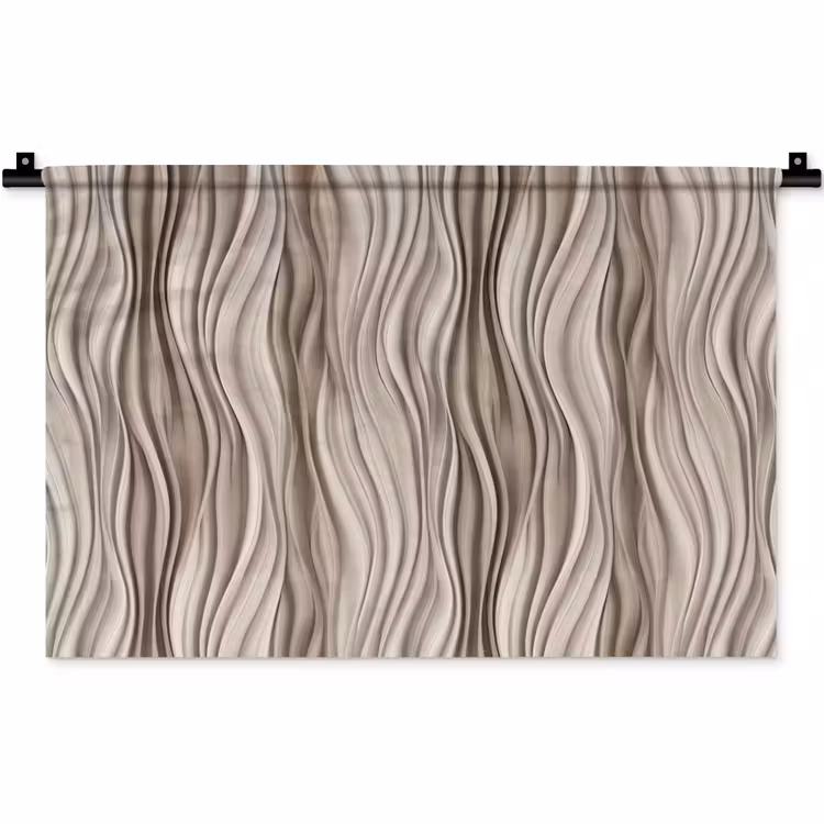 Golven - 3D - Crème Wandkleed katoen klein 269 -zz3d