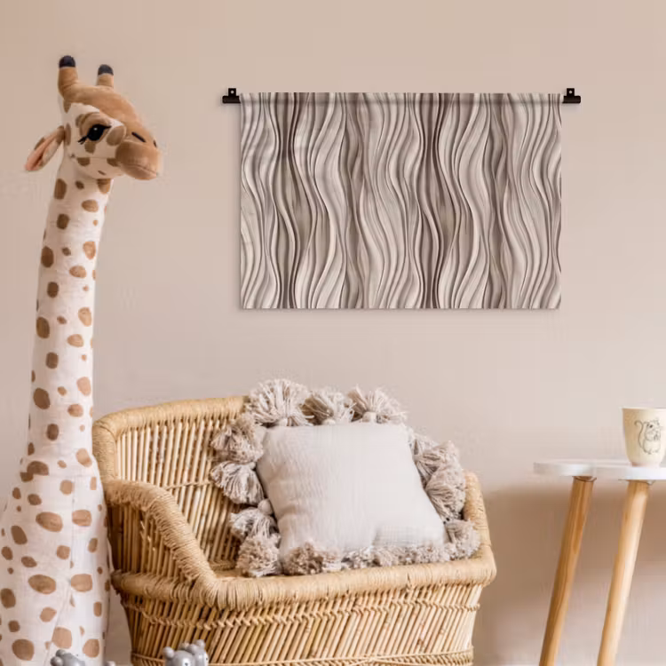 Golven - 3D - Crème Wandkleed katoen klein 269 -wsfeer5_kind