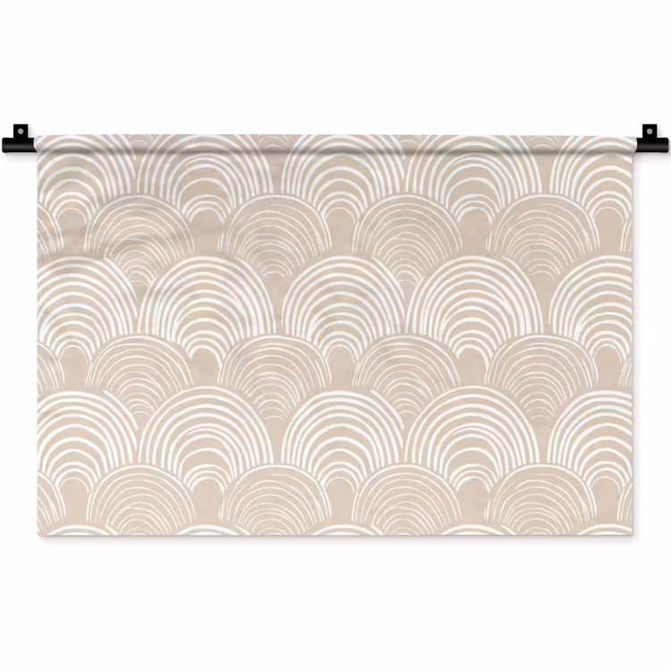 Golven - Structuur - Beige Wandkleed katoen klein 269 -zz3d