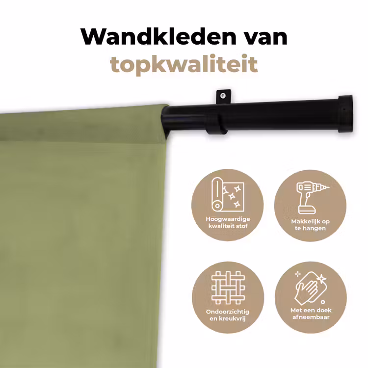 Whispering - Sage - Groen Wandkleed katoen klein 269 -sfeer2