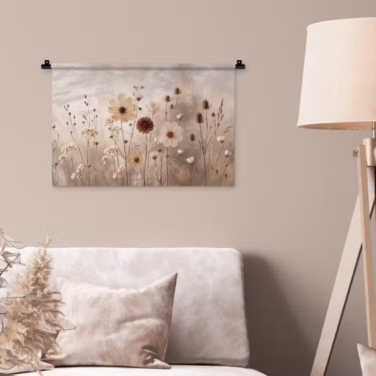 Wilde bloemen - Botanisch - Vintage - Natuur - Rustiek Wandkleed katoen klein -sfeer4