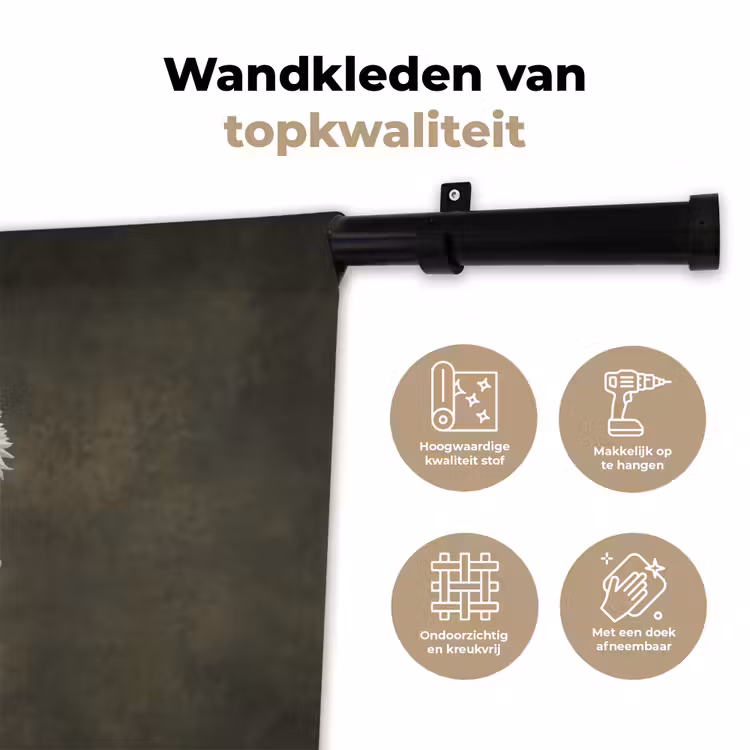 Vleugels - Vrouw - Wit Wandkleed katoen klein -sfeer2