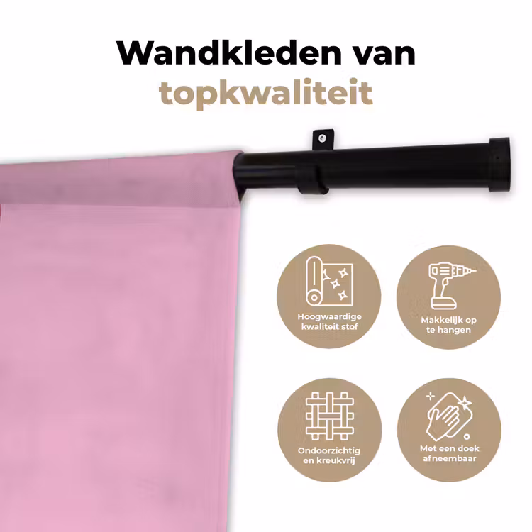 Vrouw - Lichaam - Abstract - Roze Wandkleed katoen klein -sfeer2