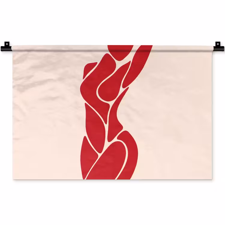Vrouw - Figuur - Abstract - Modern - Rood Wandkleed katoen klein -zz3d