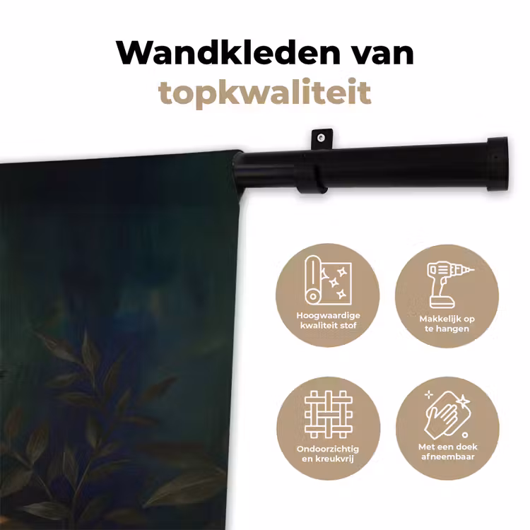 Vrouw - Insecten - Natuur - Portret - Groen Wandkleed katoen klein -sfeer2
