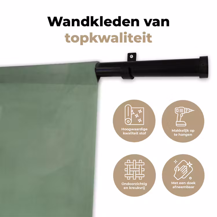 Vrouw - Portret - Illustratie - Modern - Groen Wandkleed katoen klein -sfeer2