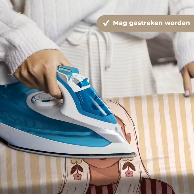 Vrouw - Portret - Illustratie - Modern - Roze Wandkleed katoen klein -sfeer9