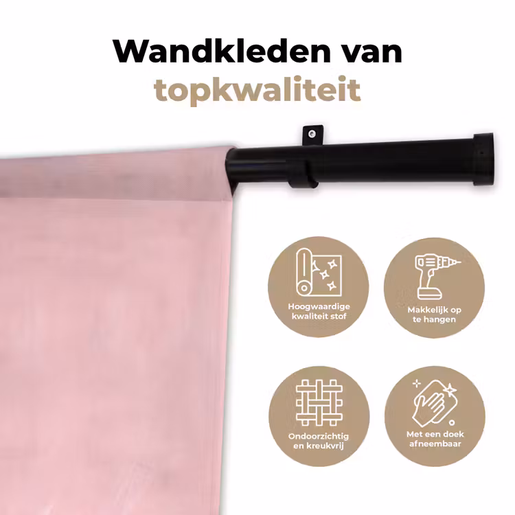 Vrouw - Portret - Modern - Kunst - Roze Wandkleed katoen klein -sfeer2